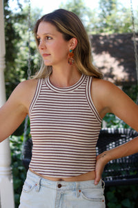 Ribbed Tank - Coco Stripe