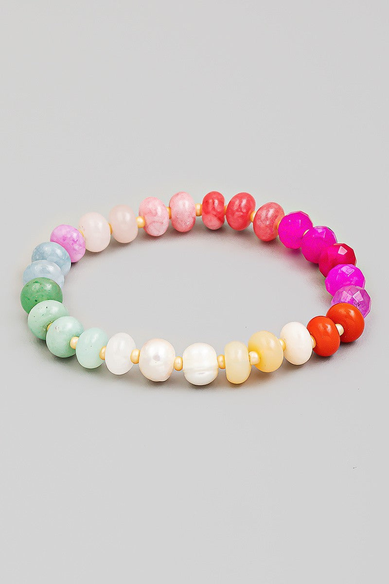 Colorful Stone & FWP Bracelet